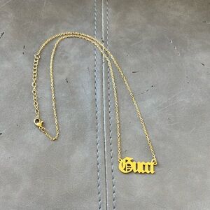 Gold Necklace with 'Gucci’' Pendant